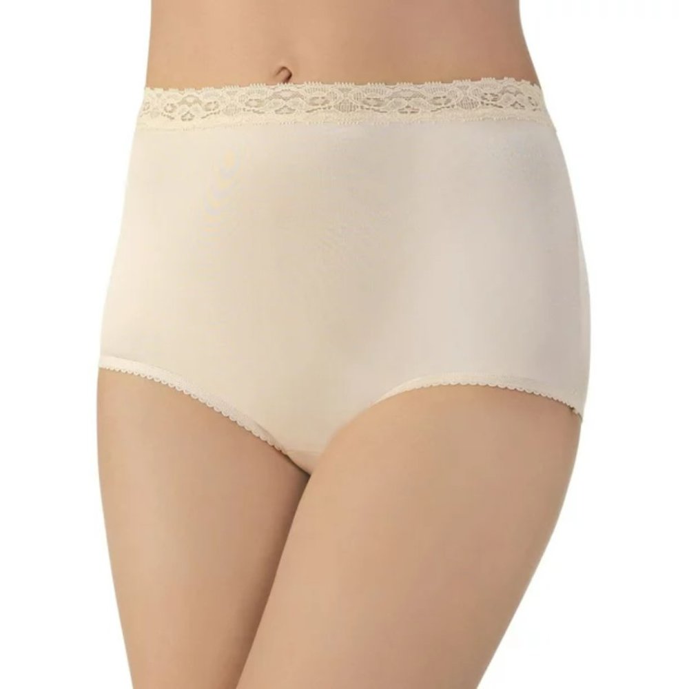 Vanity Fair Women's Perfectly Yours Nylon with Lace Brief Panty Style 13060 Sz 7 - Picture 2 of 8